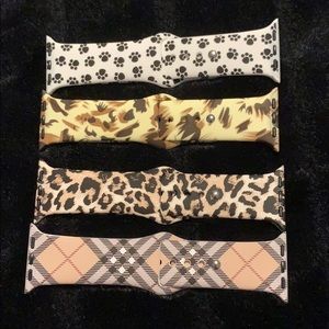 4 animal themed bands for Apple Watch.